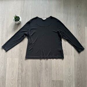 Bianca Nygard Black Crop Top with 3/4 Length Sleeves